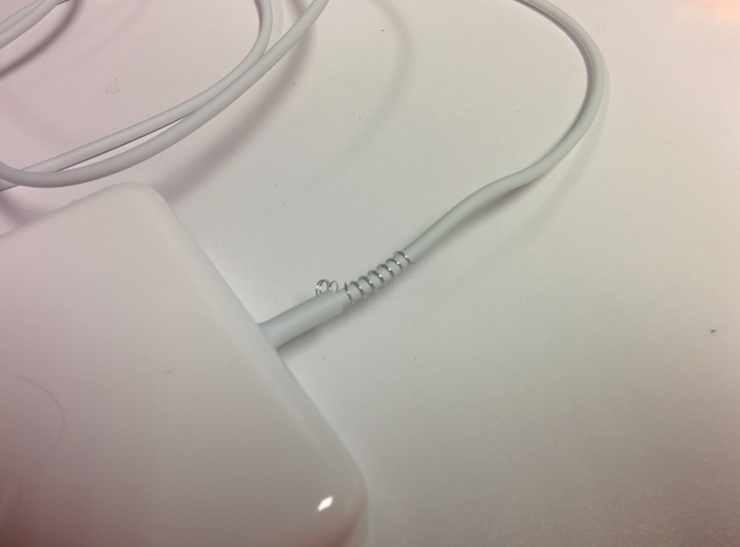 Spring wrapped on Apple Power Cable